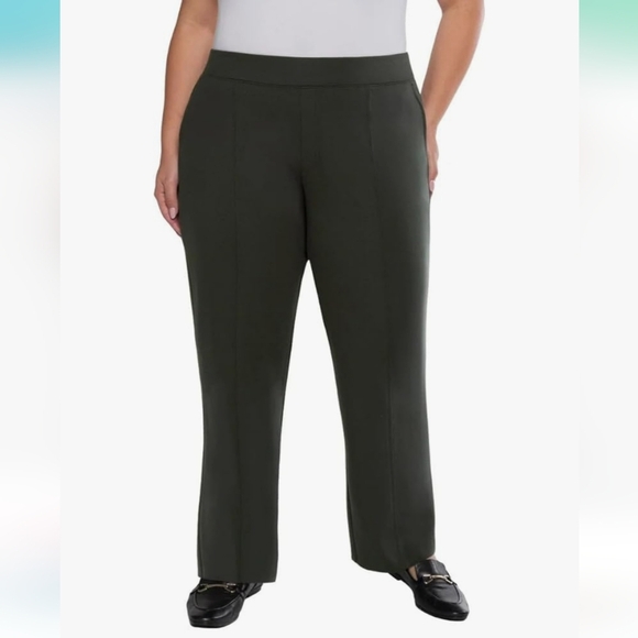 NWT Matty M Women's Pull On Straight Leg Office Pants Dark Olive (Green) XXL - Picture 4 of 7